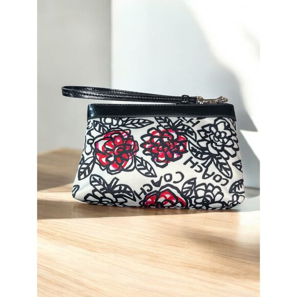 Y2K Coach F16864 Poppy Daisy Floral Graffiti Crossbody Bag & Wristlet - Picture 8 of 16